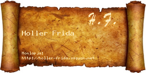 Holler Frida névjegykártya